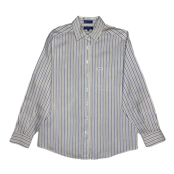 Faconnable Men's Striped Oxford Long Sleeve Button Down Shirt - Picture 1 of 6